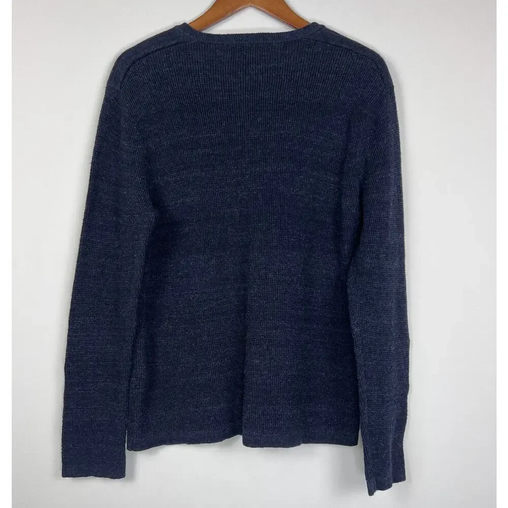 Michael Kors Navy Blue Crewneck Knit Sweater Long Sleeve Mens size L - Picture 3 of 7